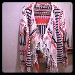 Aztec fringe sweater